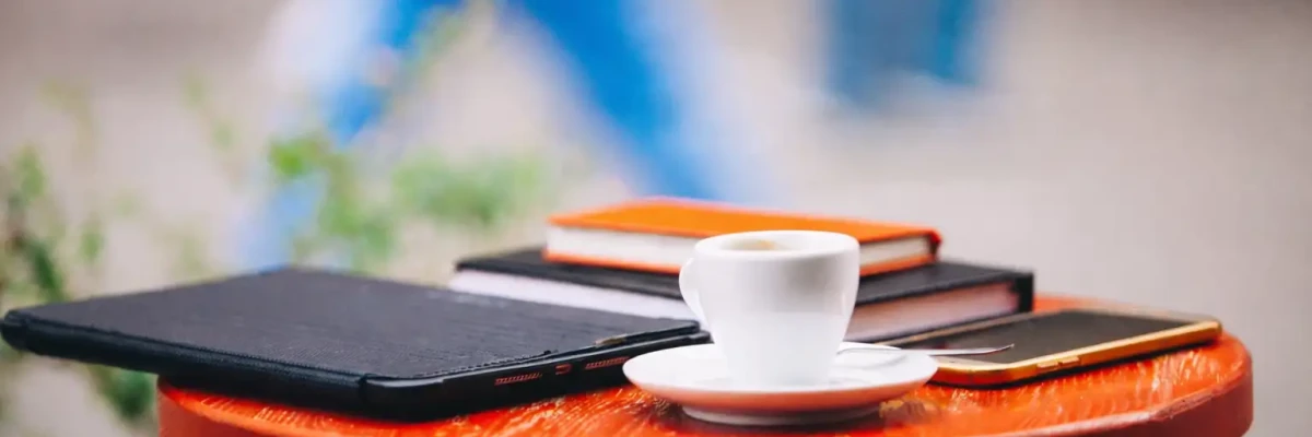 coffee table books ngos on the table with coffee cup